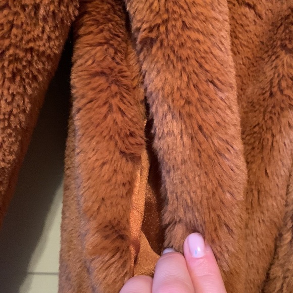 [sold] Vagabond Brown Tan Faux Fur Jacket - Small - Picture 3 of 11